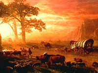 Emigrantes cruzando las llanuras por Albert Bierstadt